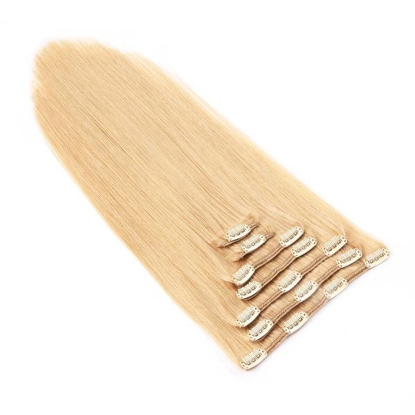 Clip In Extensions Cuticle Aligned 27# Blonde Hair - Image 2