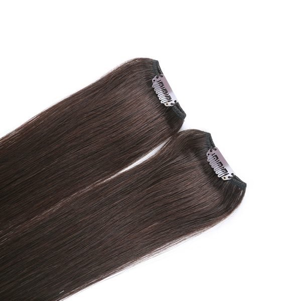 Clip In Hair Extensions Cuticle Aligned Brown Color 2# Cuticle Aligned Remy Human Hair