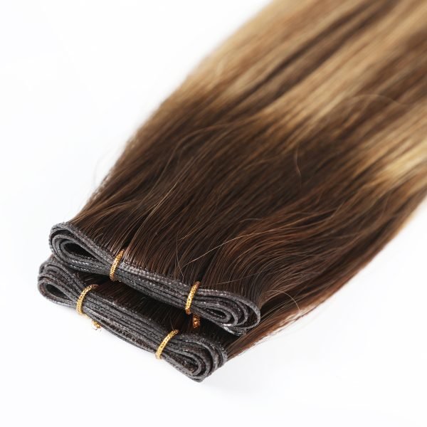Human Hair Genius Weft Seamless Invisible Hair Weft Extension P14-27-T4