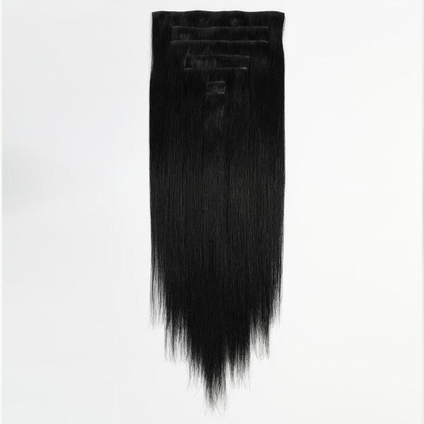 Invisible Seamless Inject Human Hair Clip In Hair Extensions Remy Hair 1b#