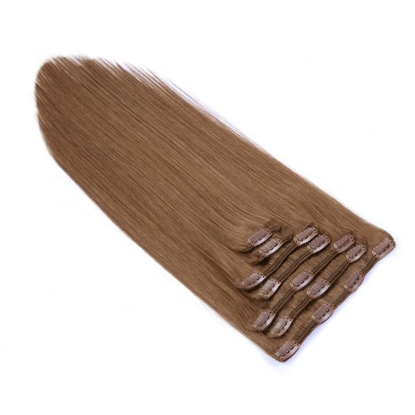 Clip In Hair Extensions Cuticle Aligned Brown Color 6# Human Hair