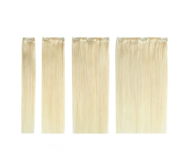 Blonde color Clip ins 7Pcs Lot with 16Clips Human Hair Extension