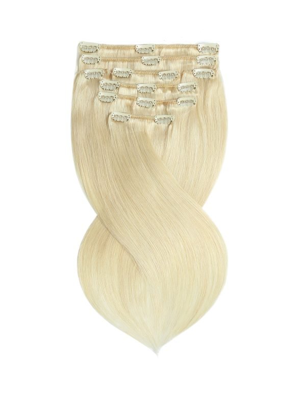 Blonde color Clip ins 7Pcs Lot with 16Clips Human Hair Extension